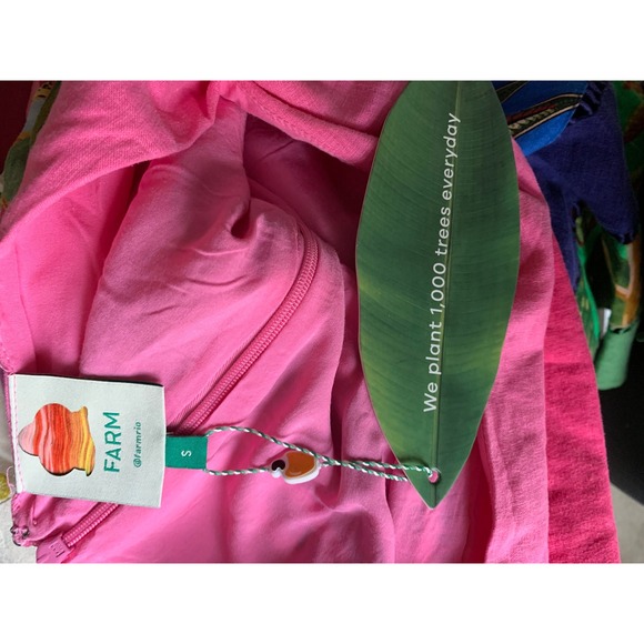 FARM Rio Patchwork Rainbow Mixed Tiered Midi Skirt Tropical Print size S NWT - Picture 9 of 10